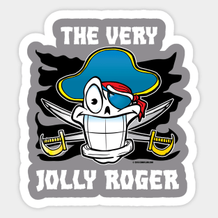 The Very Jolly Roger Pirate Skull Cartoon Sticker